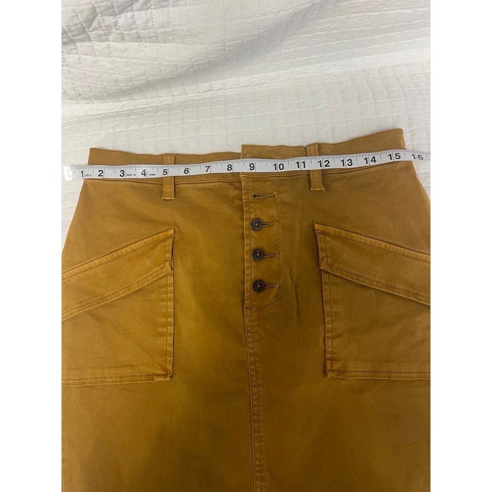 Pilcro and the Letterpress Utility Skirt Womens 2 Mustard Yellow Excellent Cargo - Picture 6 of 11